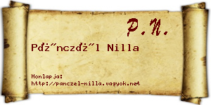 Pánczél Nilla névjegykártya