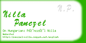 nilla panczel business card